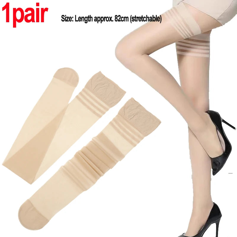Women Thigh Knee Socks Ultrathin Sweet Lace Stocking Black
