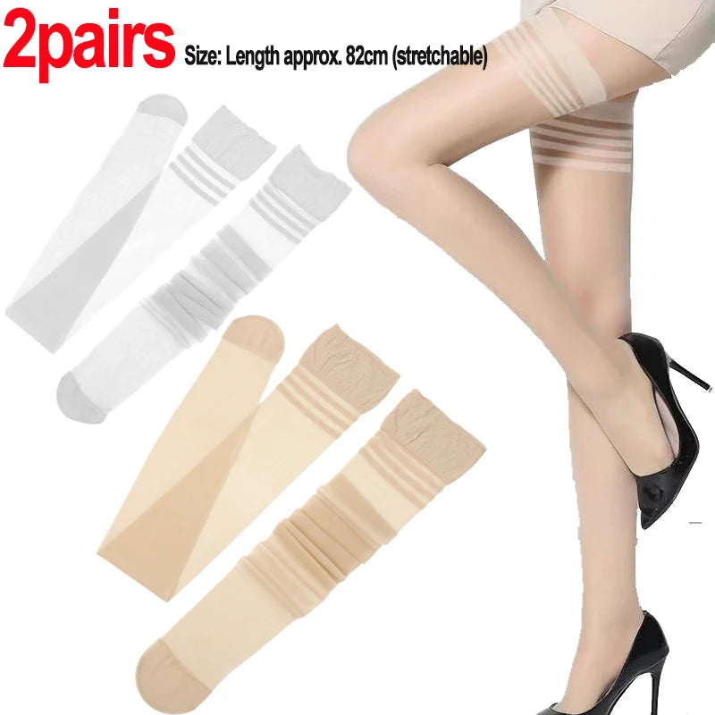Women Thigh Knee Socks Ultrathin Sweet Lace Stocking Black