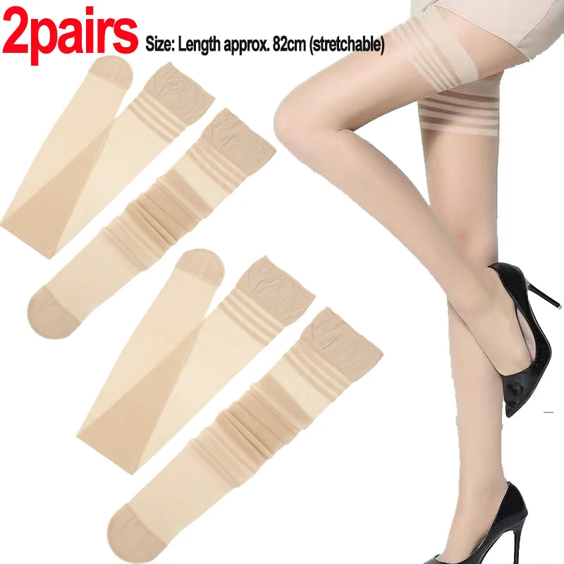 Women Thigh Knee Socks Ultrathin Sweet Lace Stocking Black