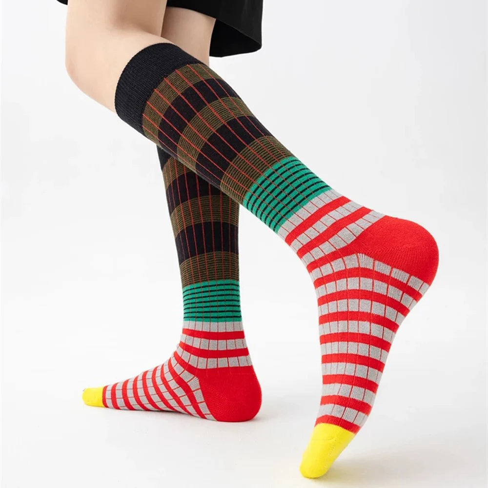 Autumn Winter Ins Fashion for Woman Gradient Striped Colorful