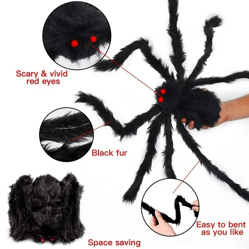 Extra Large Plush Black Spider Outdoor Home