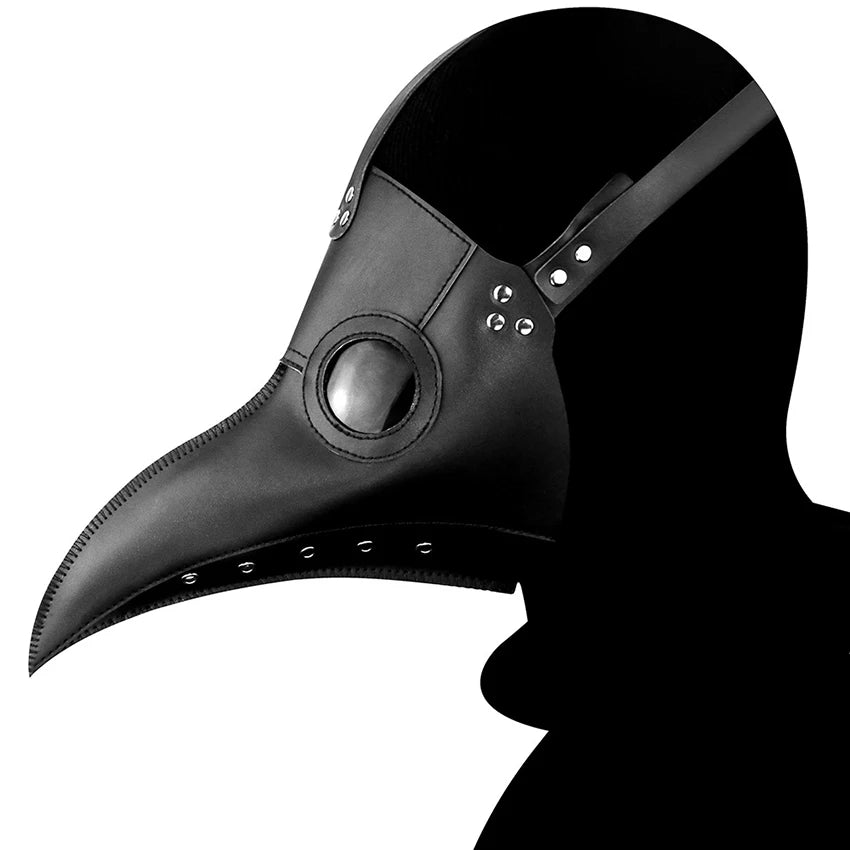 PU Leather Plague Doctor Mask Scary Steampunk Halloween Cosplay Gothic Festival Funny Face Props Carnival Masquerade Party Mask