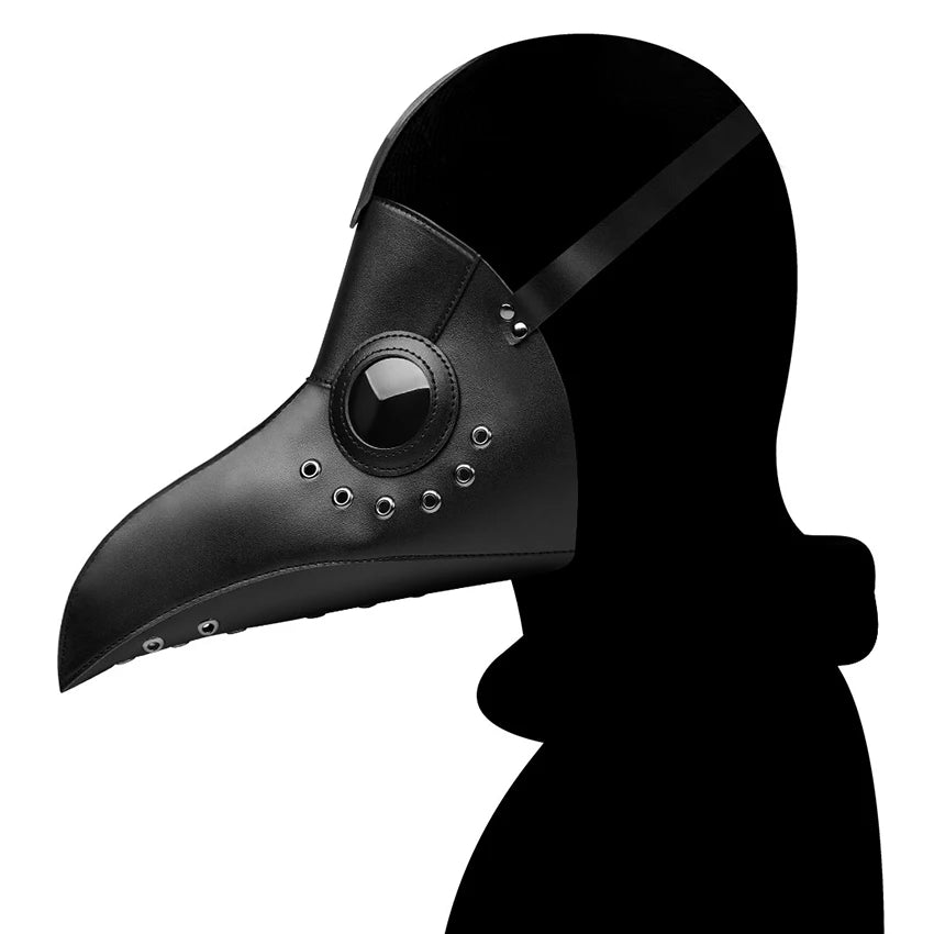 PU Leather Plague Doctor Mask Scary Steampunk Halloween Cosplay Gothic Festival Funny Face Props Carnival Masquerade Party Mask