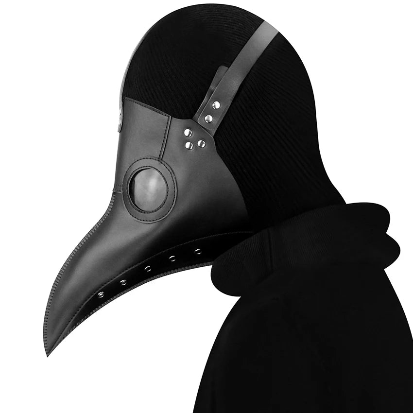 PU Leather Plague Doctor Mask Scary Steampunk Halloween Cosplay Gothic Festival Funny Face Props Carnival Masquerade Party Mask