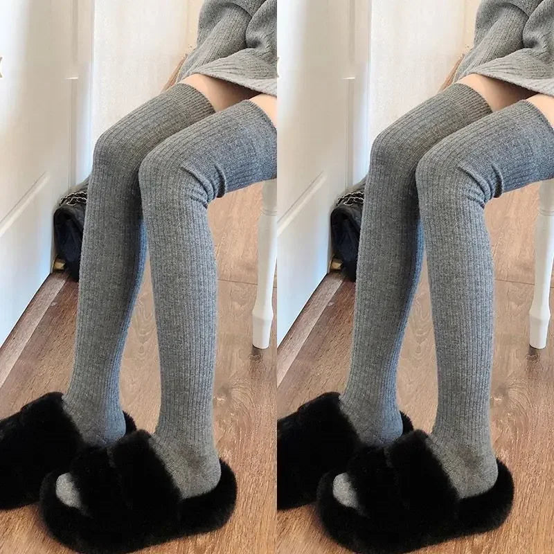 1/2pairs Women's Casual Knitted Long Socks Autumn Winter