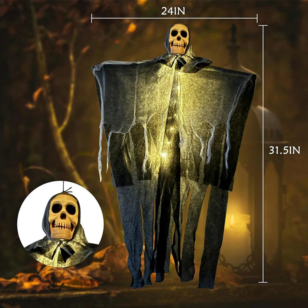 Halloween Glowing Skull Skeleton Gauze Hanging Ghost