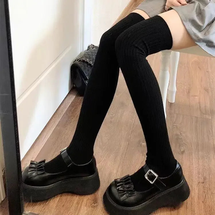 1/2pairs Women's Casual Knitted Long Socks Autumn Winter