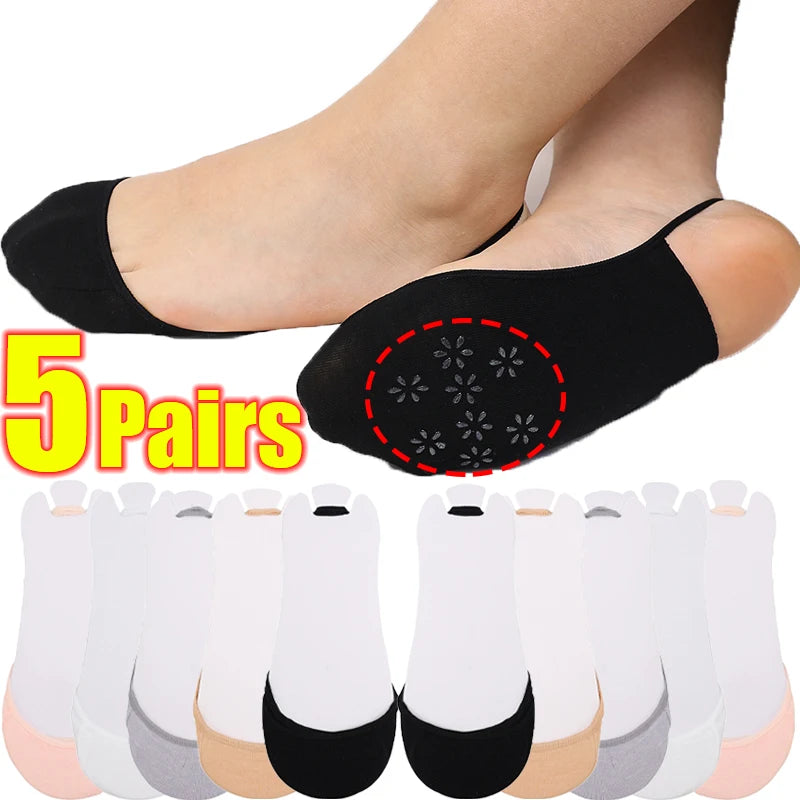 3Pairs Invisible Half-Palm Socks Women Summer