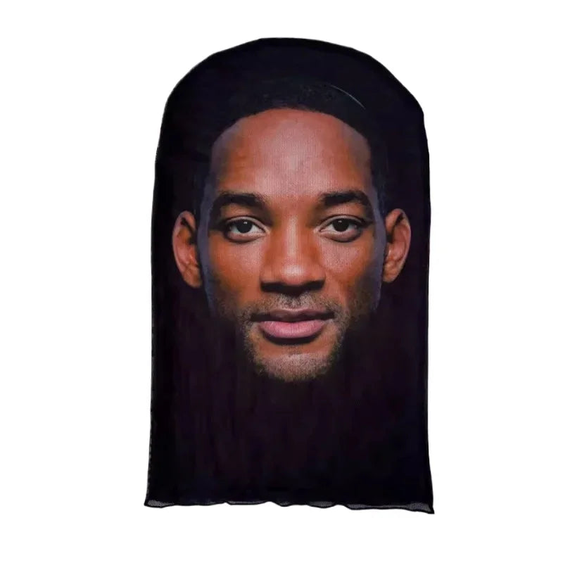 Cosplay 3D Printed Kanye Mask Stretch Mesh Full Face Mask Men Women Role Play Headdress Halloween Fashion Balaclava Headdress