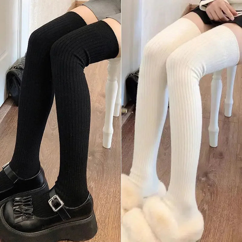 1/2pairs Women's Casual Knitted Long Socks Autumn Winter