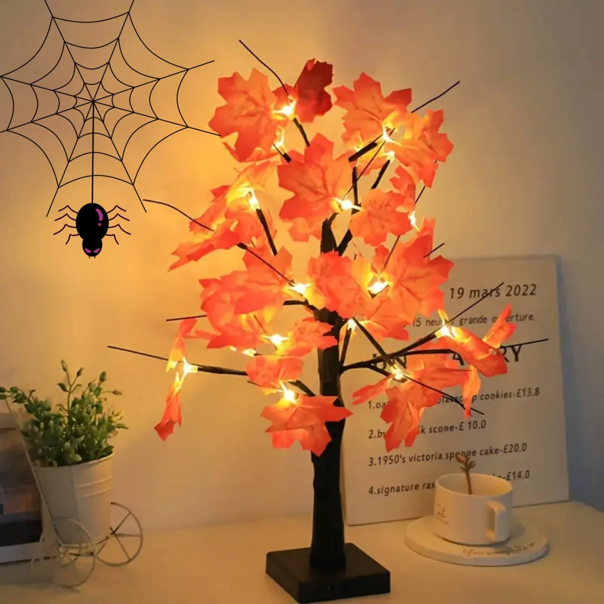 1pc 24 LED Artificial Black Birch Tree Light