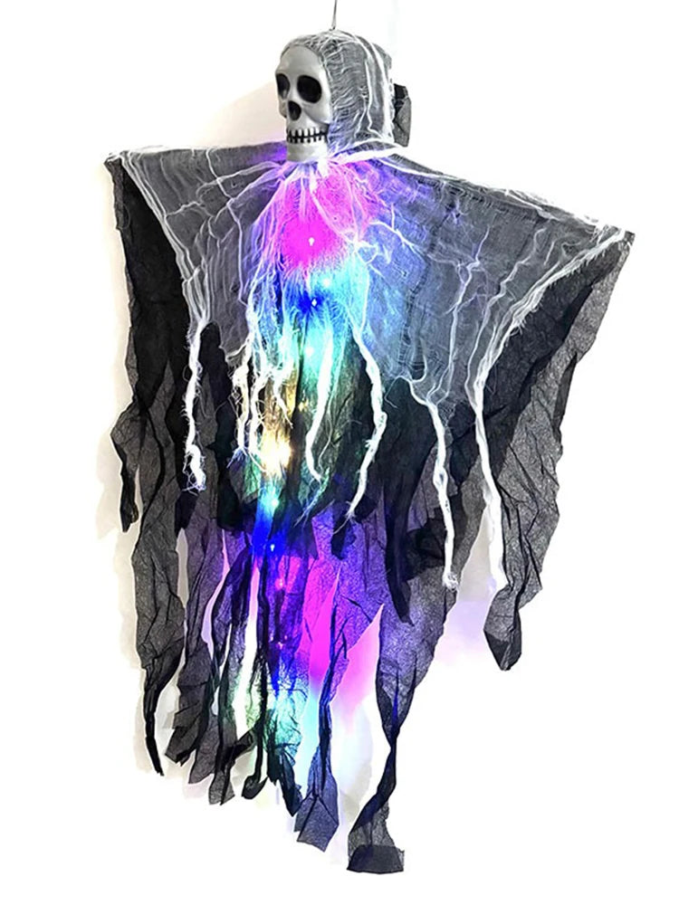 Halloween Glowing Skull Skeleton Gauze Hanging Ghost