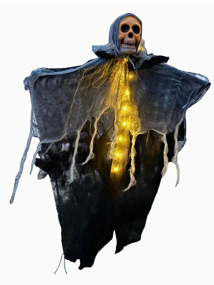Halloween Glowing Skull Skeleton Gauze Hanging Ghost