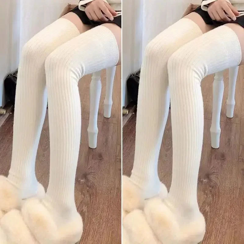 1/2pairs Women's Casual Knitted Long Socks Autumn Winter