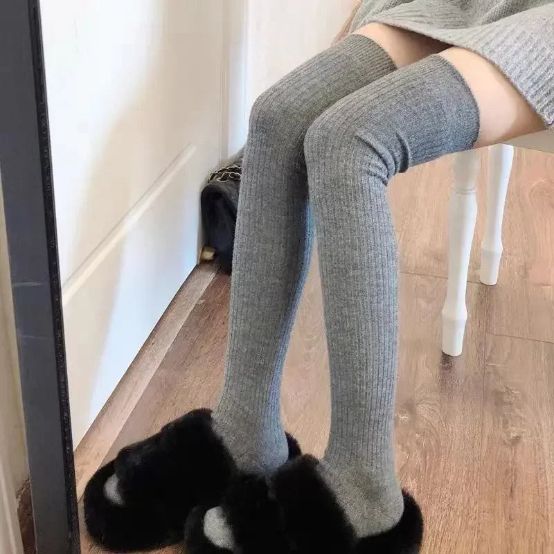 1/2pairs Women's Casual Knitted Long Socks Autumn Winter