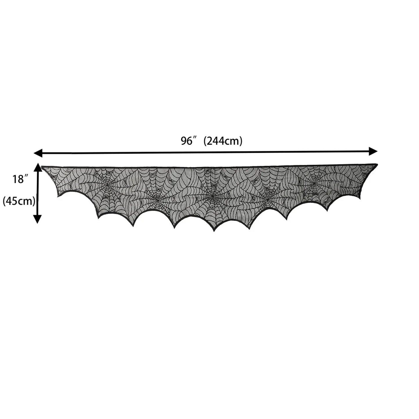 Halloween Tablecloth Bat Spider Web Black Lace Tablecloth