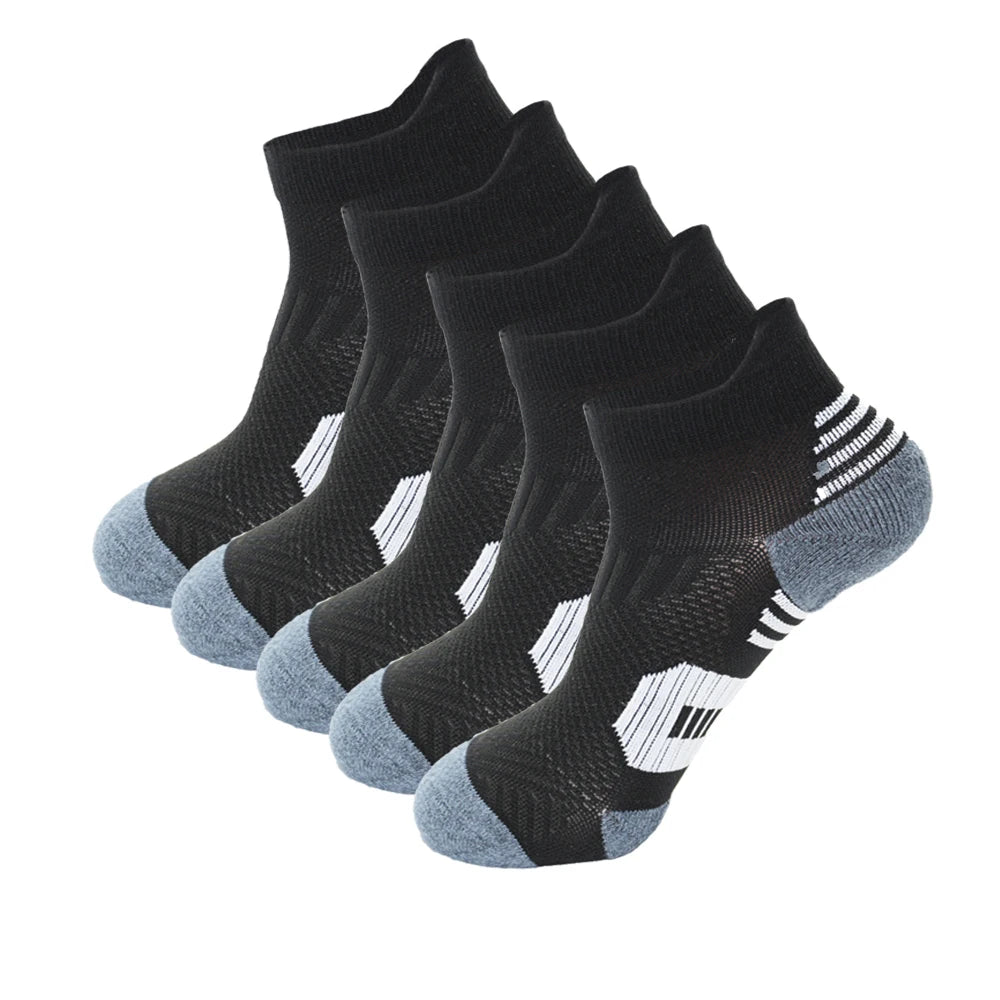 3Pairs Professional Sports Fitness Socks Towel Bottom Non-Slip Running Sock Men Women Short Quick-Drying Basketball Training Sox