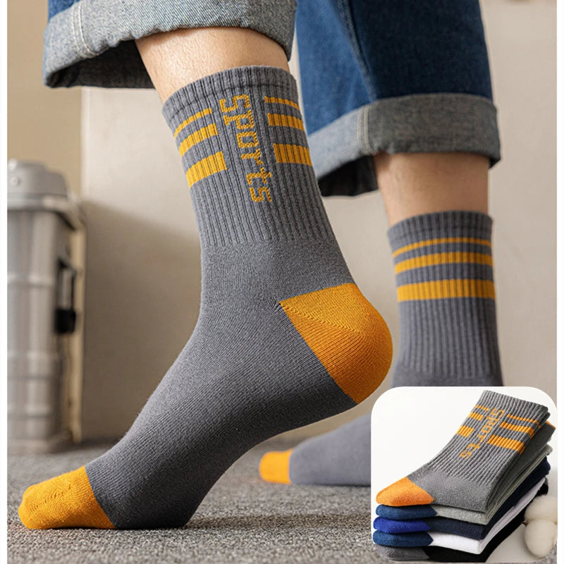 10 Pairs Breathable Cotton Sports Stockings Men
