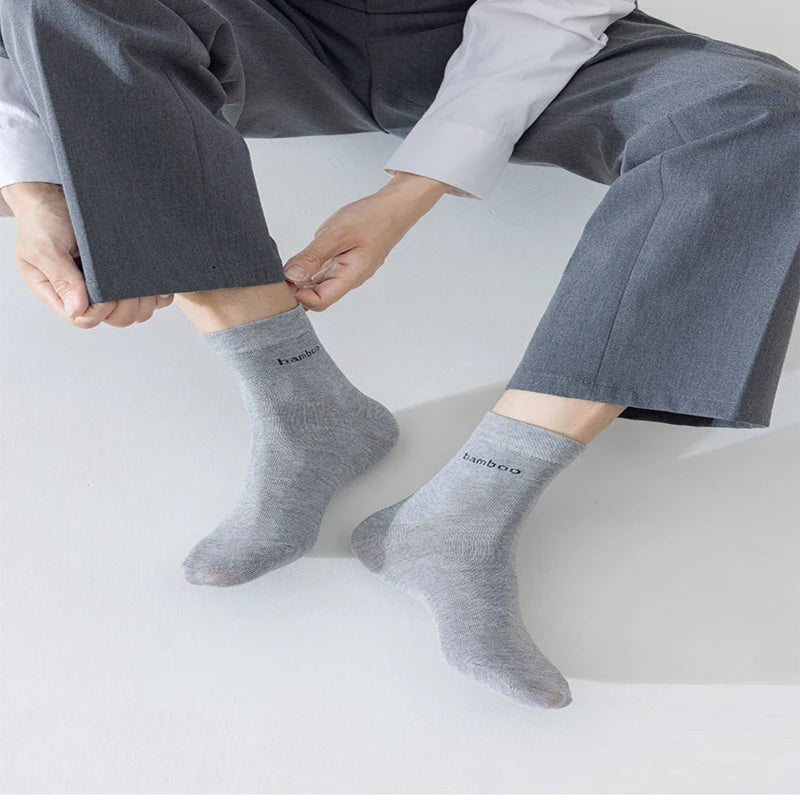 10/5Pairs Men Bamboo Socks Comfortable