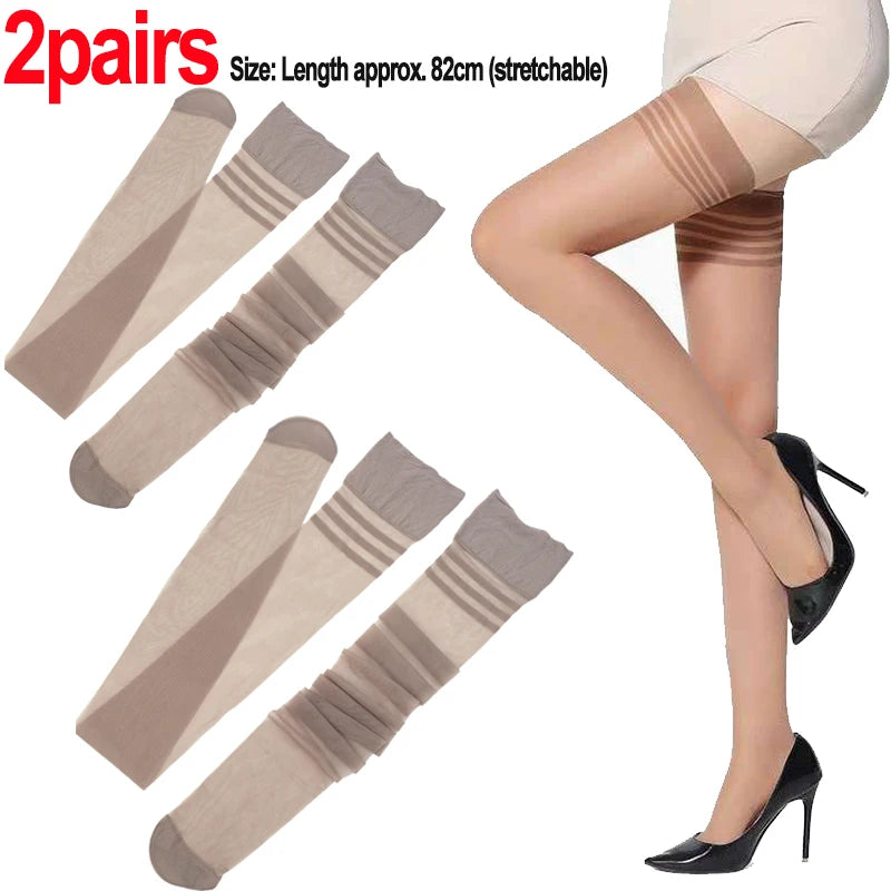 Women Thigh Knee Socks Ultrathin Sweet Lace Stocking Black