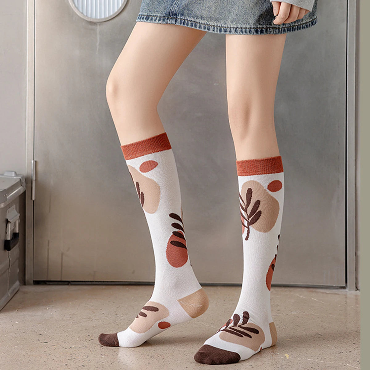 Autumn Winter Ins Fashion for Woman Gradient Striped Colorful