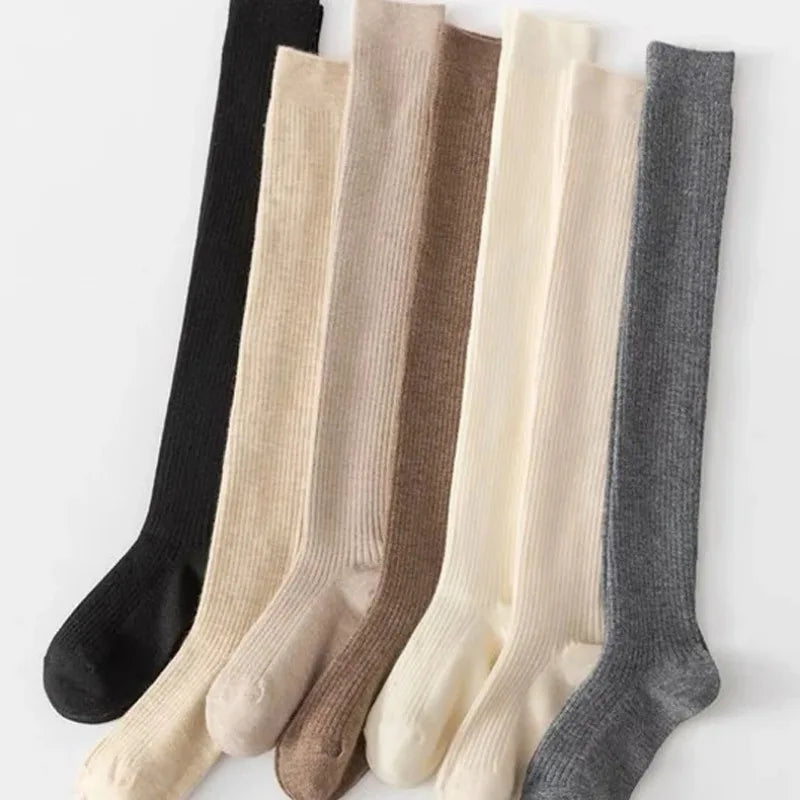 1/2pairs Women's Casual Knitted Long Socks Autumn Winter
