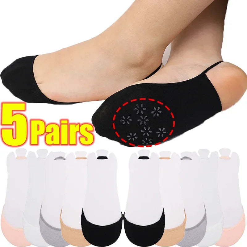 3Pairs Invisible Half-Palm Socks Women Summer