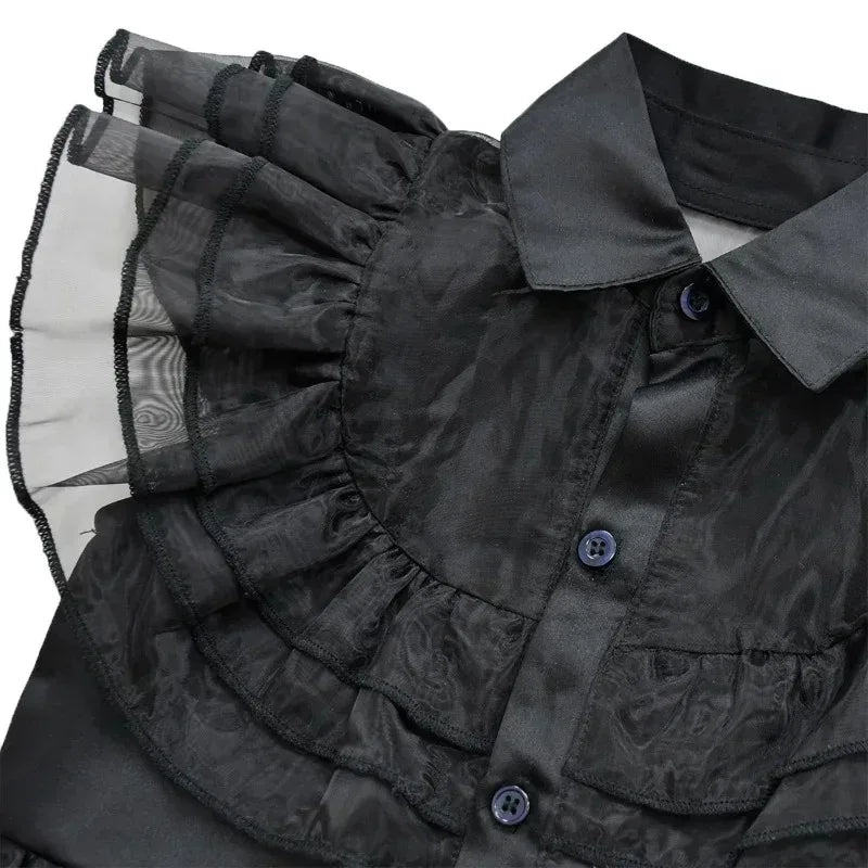 Wednesday Addams Dress Up Costume for Girls Birthday Halloween Cosplay Party Dress with Wig Socks Belts For Kids 2-12 Years