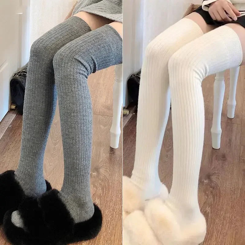 1/2pairs Women's Casual Knitted Long Socks Autumn Winter