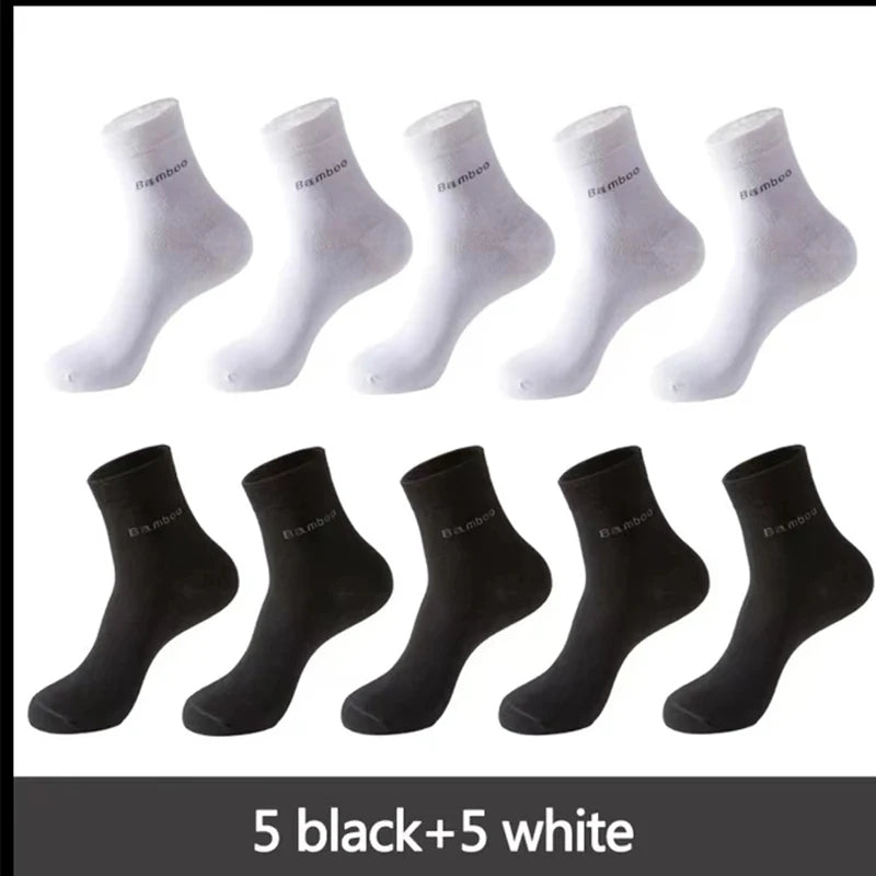 10/5Pairs Men Bamboo Socks Comfortable