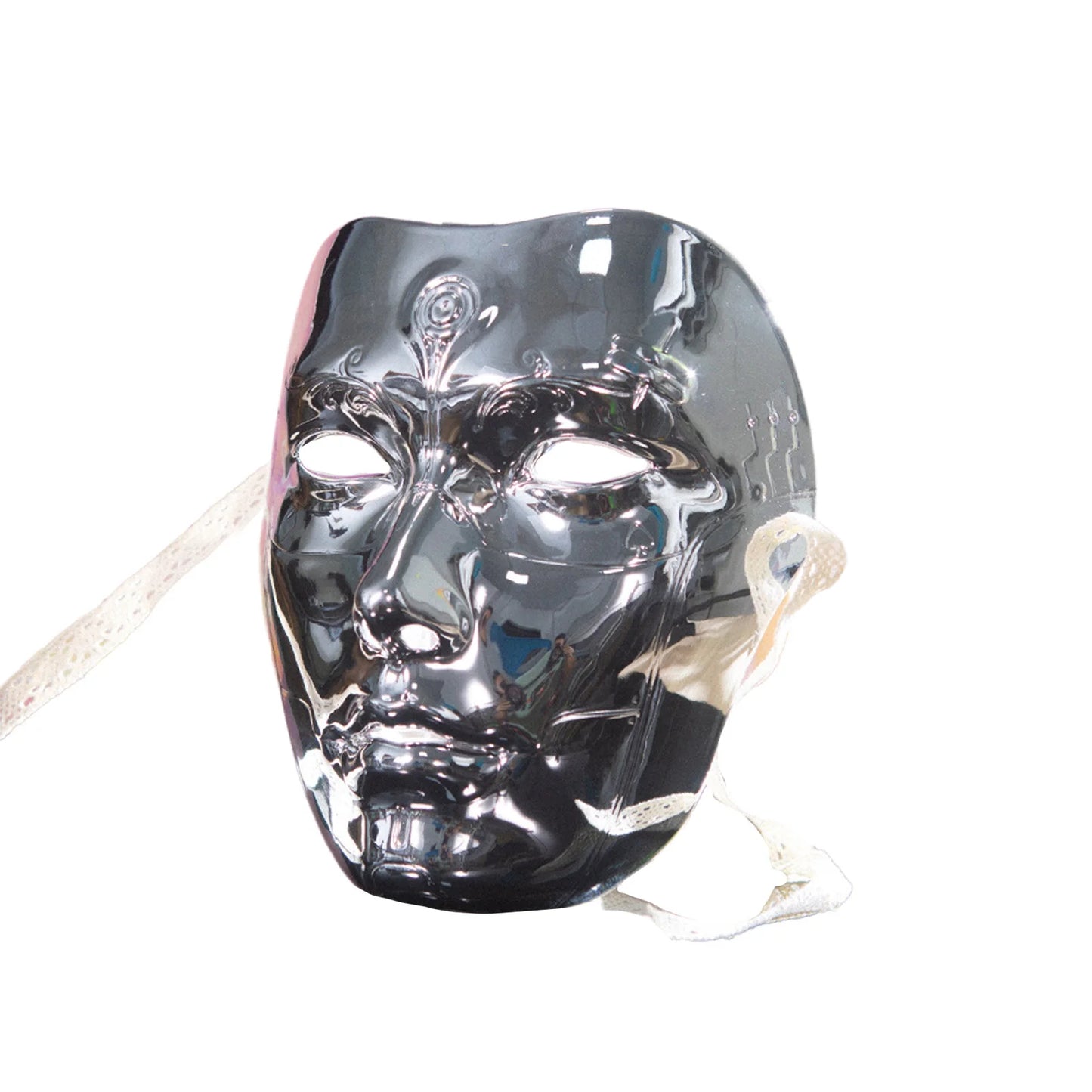 Adult Chinese Style Mask Men Women Cool Costume Accessory Prop with Self-tied Straps for Halloween Masquerade Cosplay Party