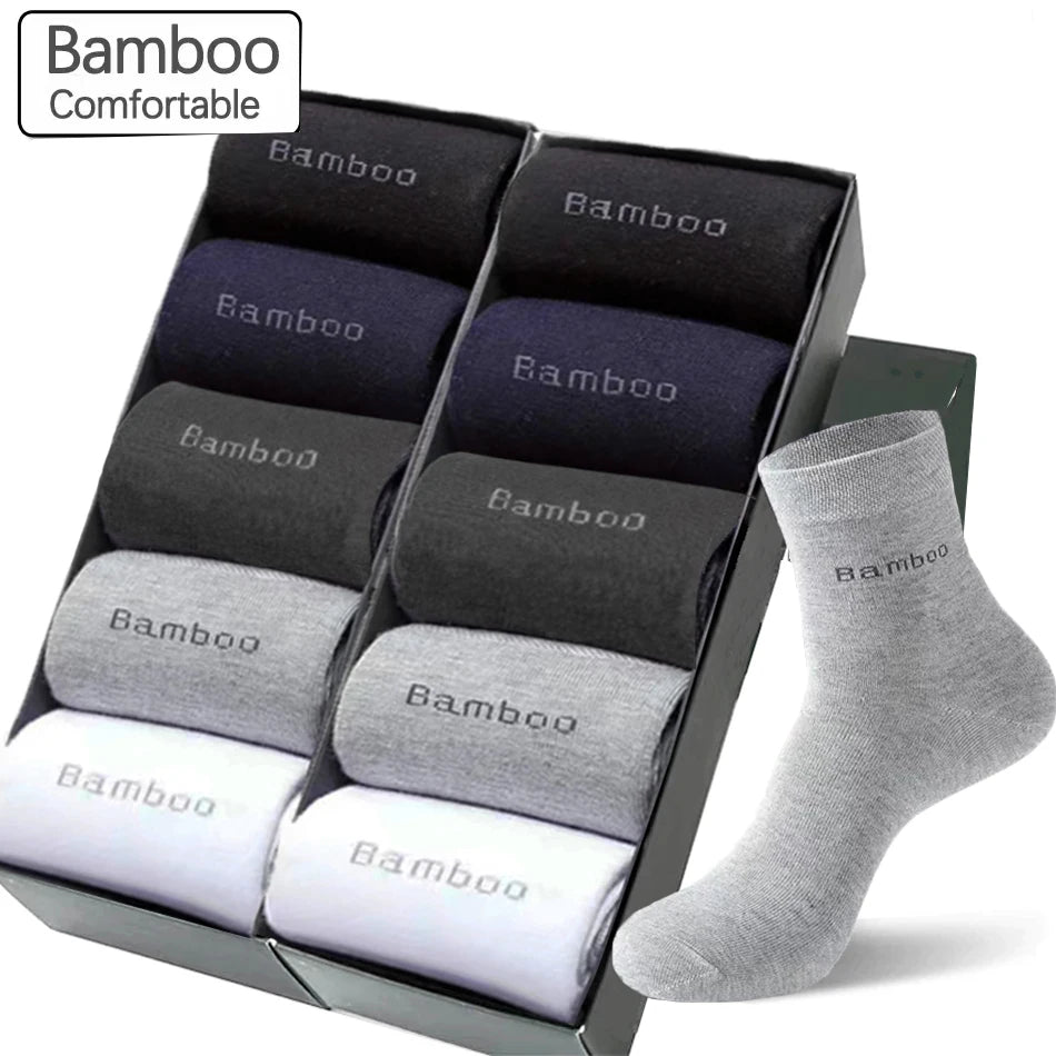 10/5Pairs Men Bamboo Socks Comfortable
