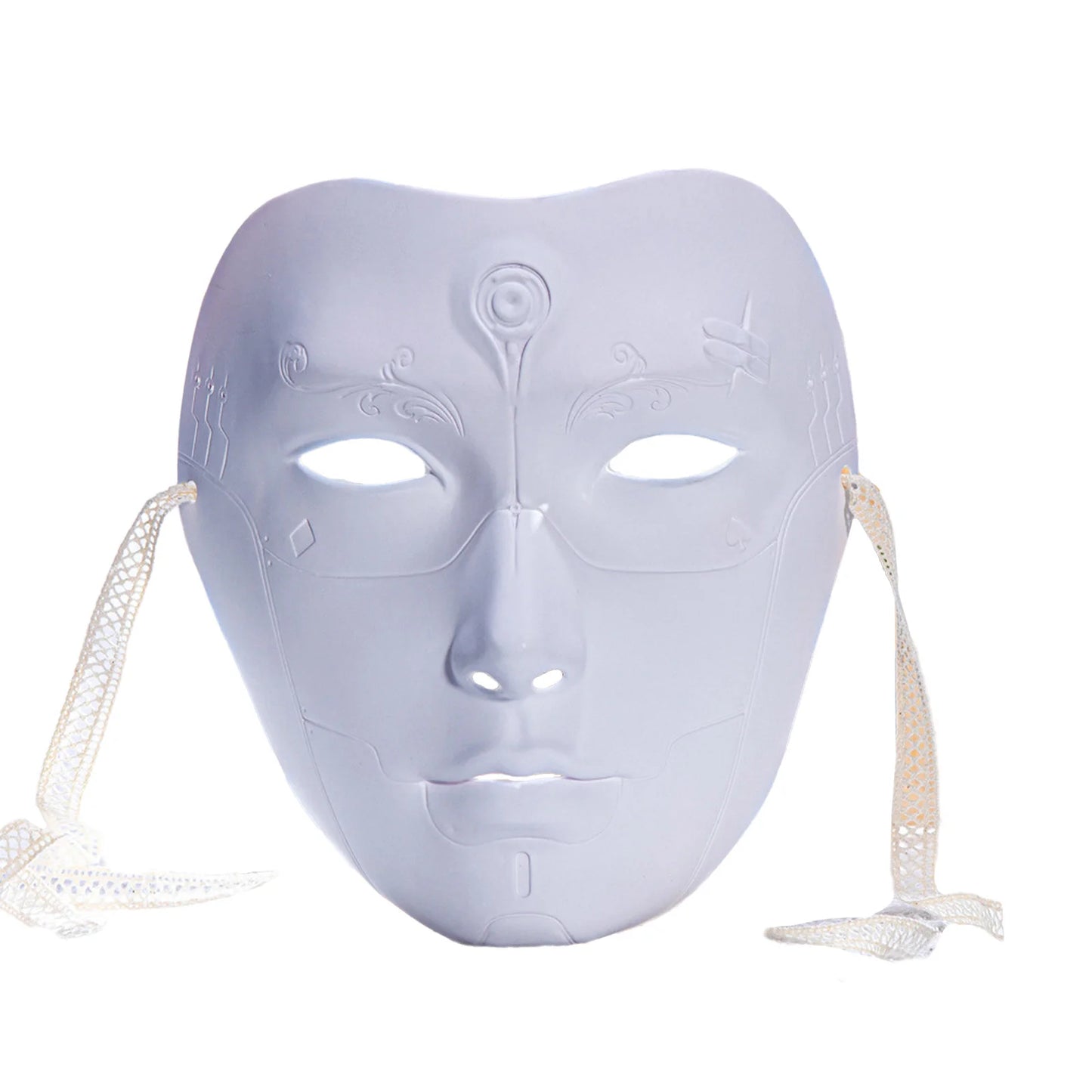 Adult Chinese Style Mask Men Women Cool Costume Accessory Prop with Self-tied Straps for Halloween Masquerade Cosplay Party