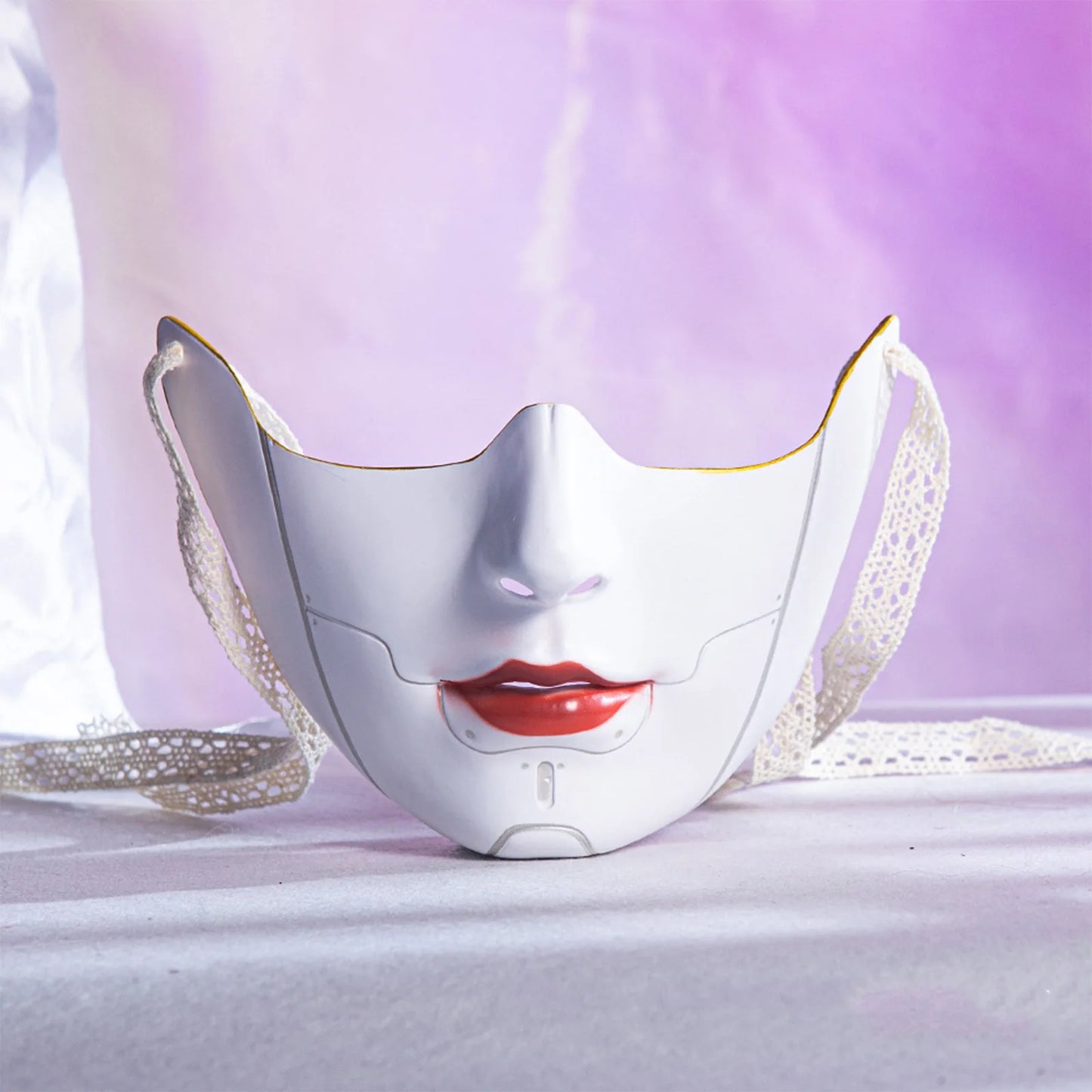 Adult Chinese Style Mask Men Women Cool Costume Accessory Prop with Self-tied Straps for Halloween Masquerade Cosplay Party