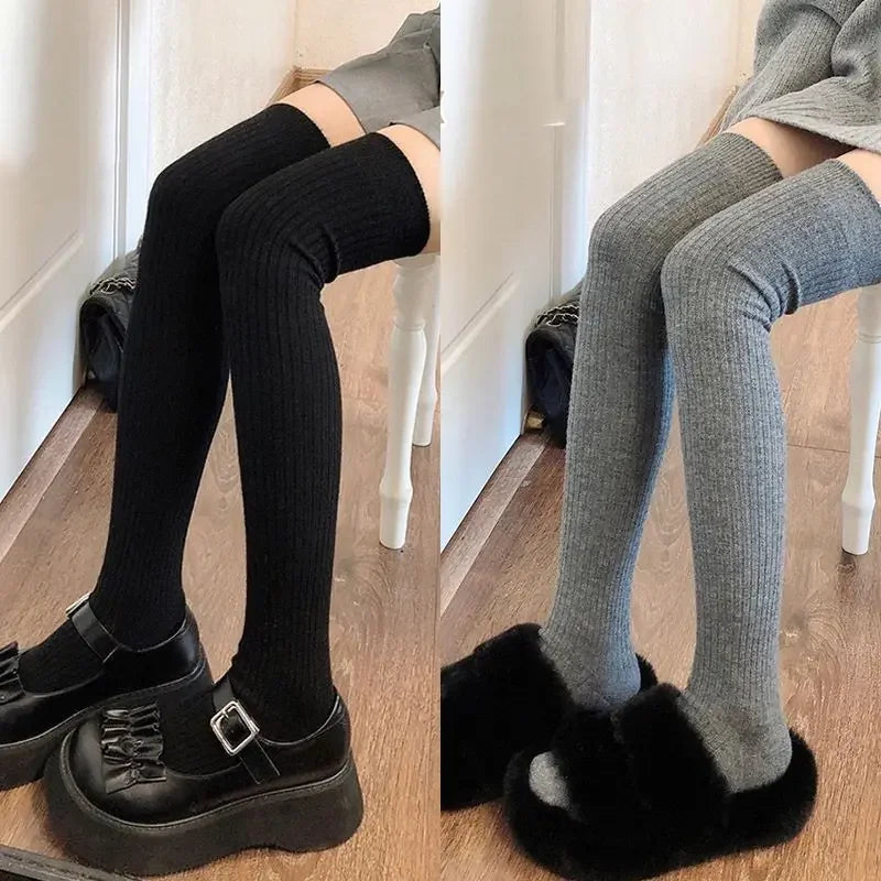 1/2pairs Women's Casual Knitted Long Socks Autumn Winter