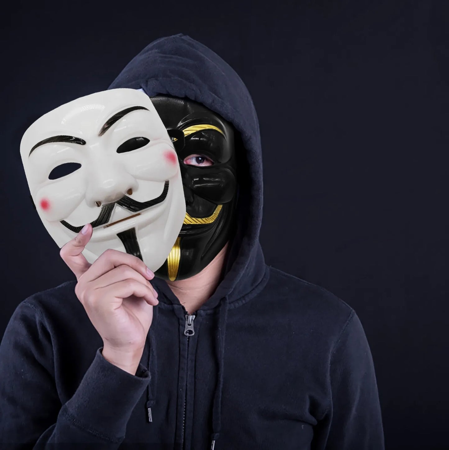 1pc Halloween Face Mask Black White V For Vendetta