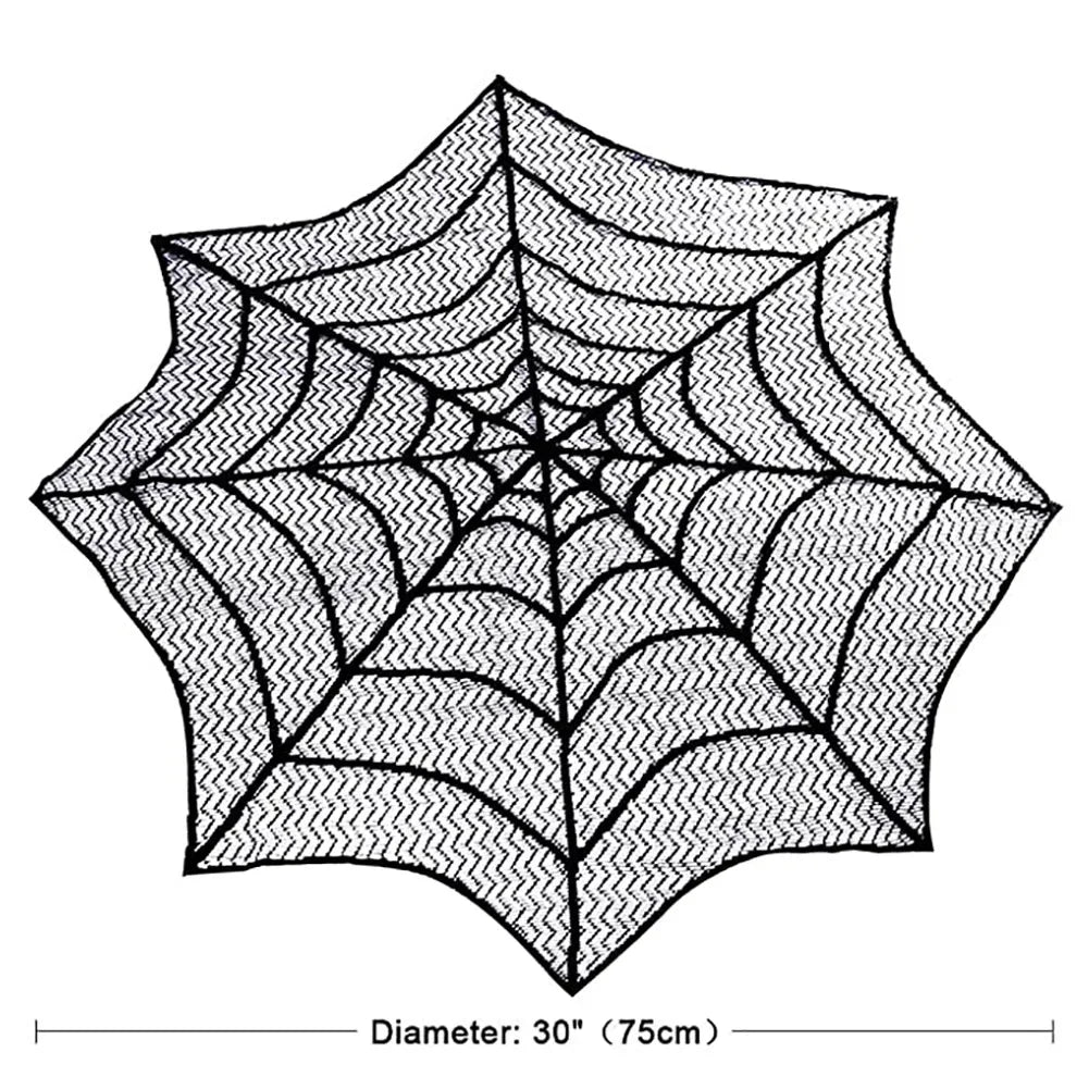 Halloween Tablecloth Bat Spider Web Black Lace Tablecloth