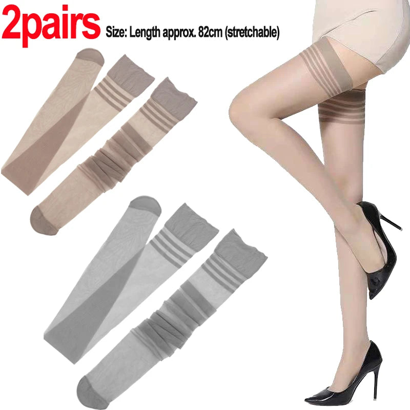 Women Thigh Knee Socks Ultrathin Sweet Lace Stocking Black