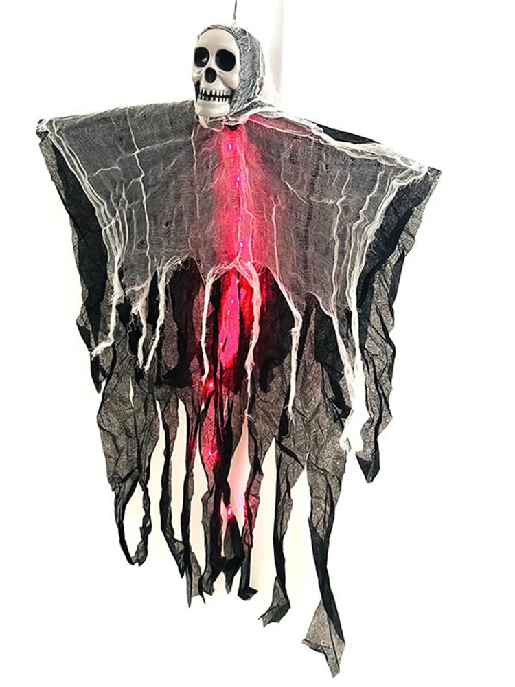 Halloween Glowing Skull Skeleton Gauze Hanging Ghost