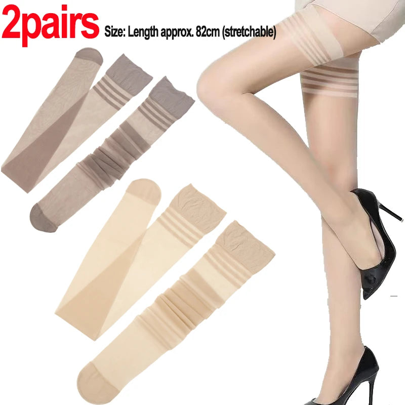 Women Thigh Knee Socks Ultrathin Sweet Lace Stocking Black