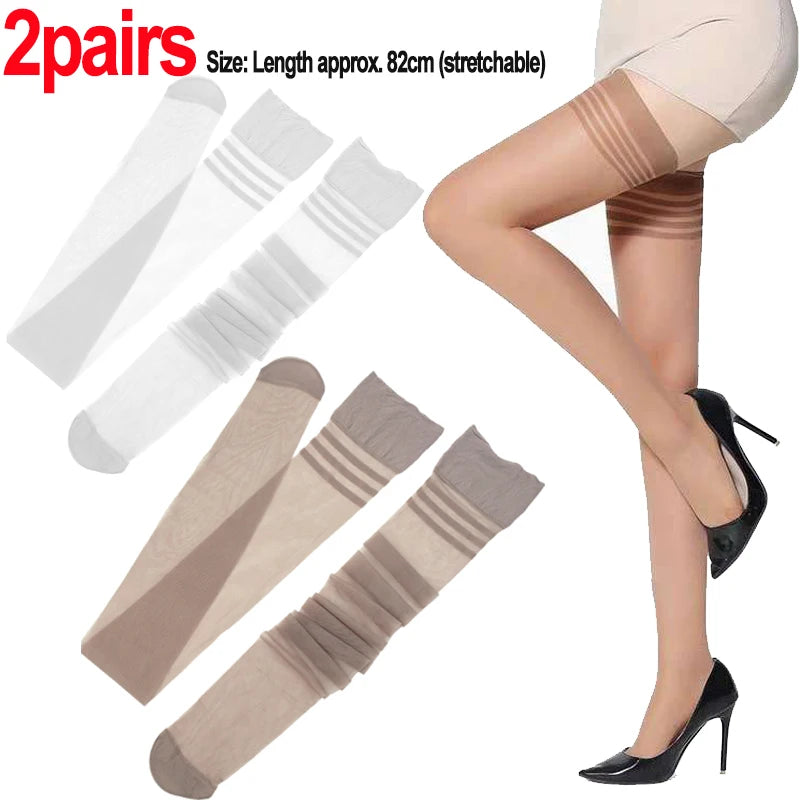 Women Thigh Knee Socks Ultrathin Sweet Lace Stocking Black