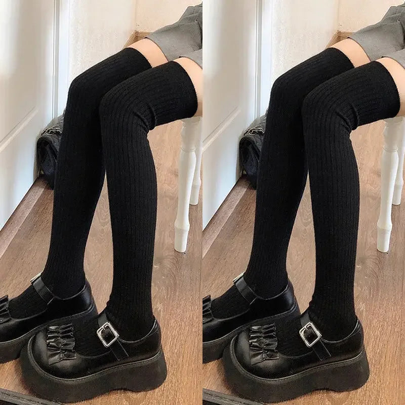 1/2pairs Women's Casual Knitted Long Socks Autumn Winter