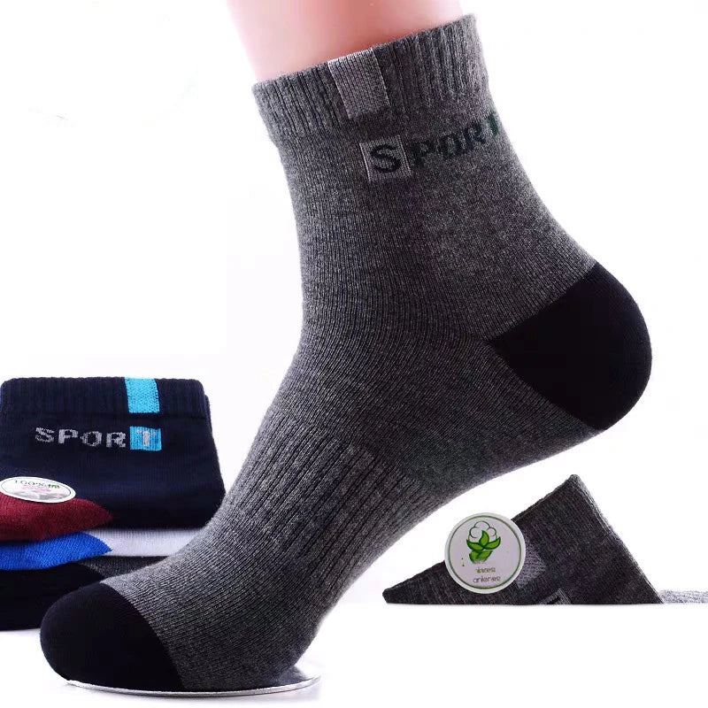 10 Pairs Breathable Cotton Sports Stockings Men
