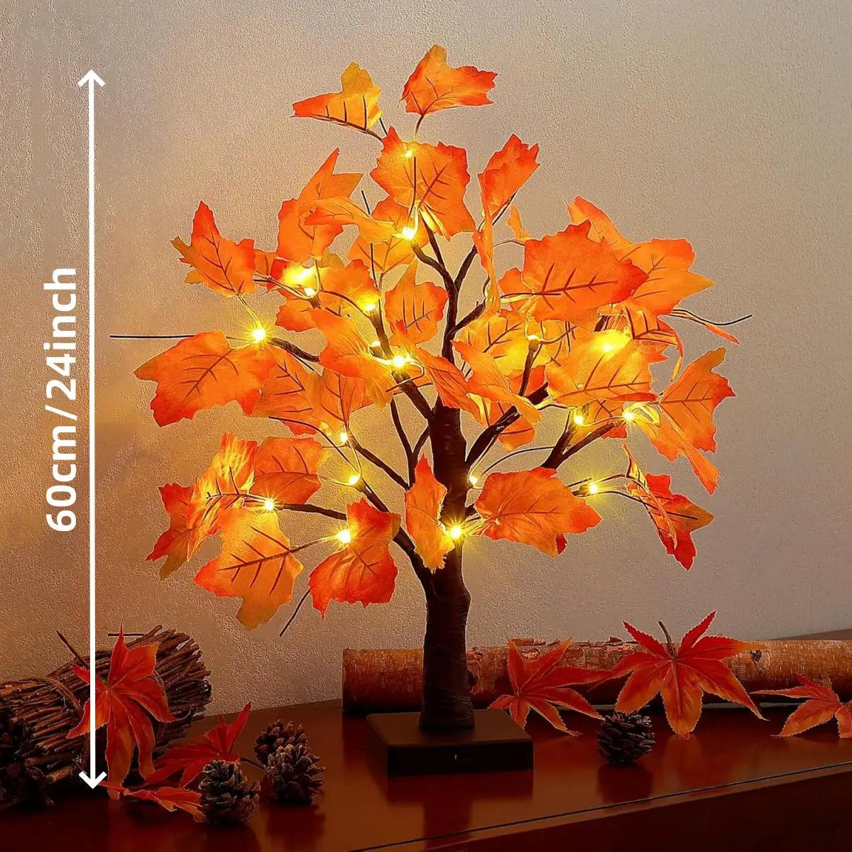 1pc 24 LED Artificial Black Birch Tree Light
