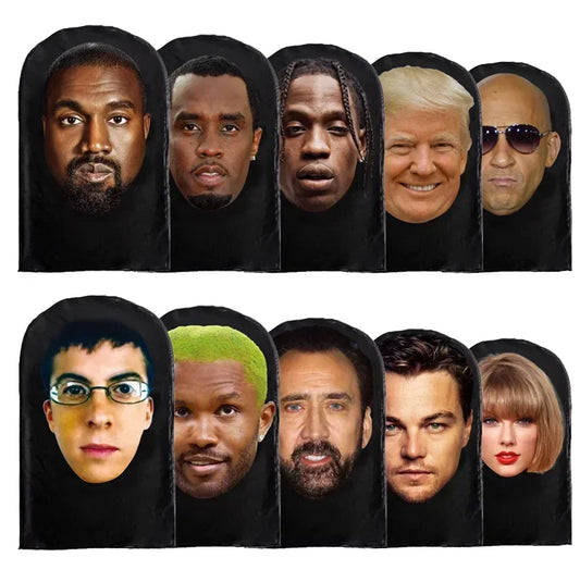 Cosplay 3D Printed Kanye Mask Stretch Mesh Full Face Mask Men Women Role Play Headdress Halloween Fashion Balaclava Headdress