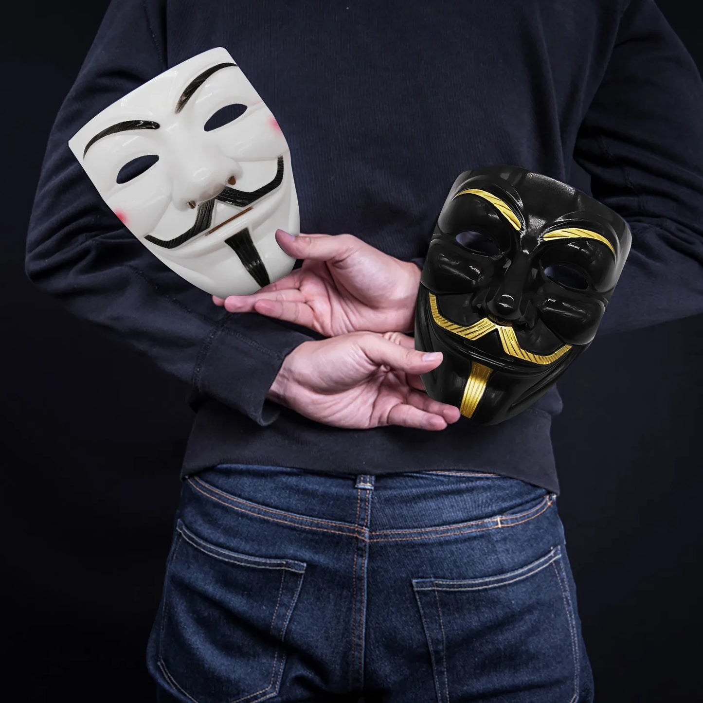 1pc Halloween Face Mask Black White V For Vendetta